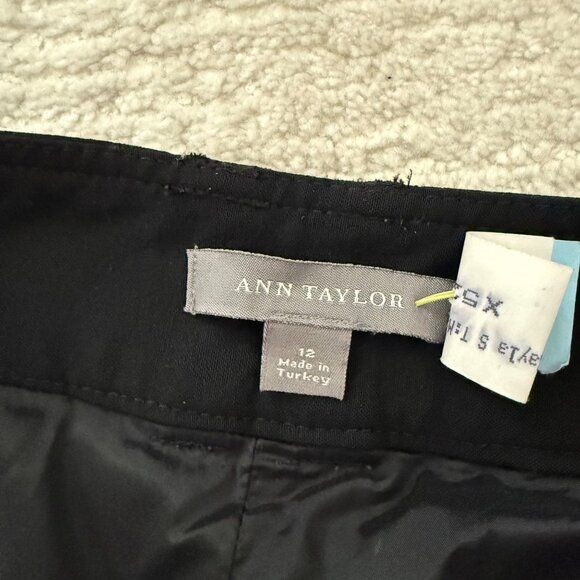 Ann Taylor Pants Size 12 Black Wool Blend Classic Career Essentials Straight Leg - Picture 14 of 14
